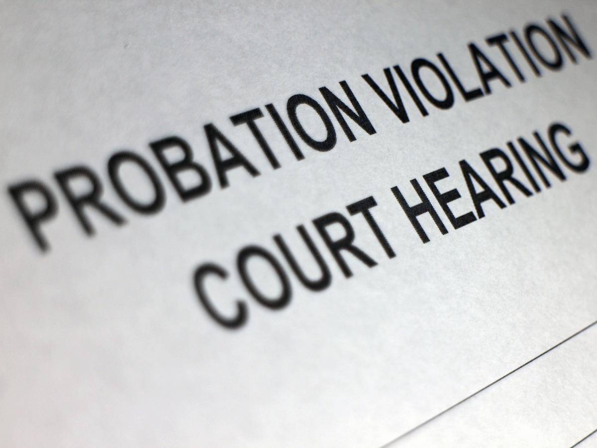Image of a probation violation court hearing document
