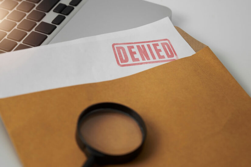 Document with a denied stamp