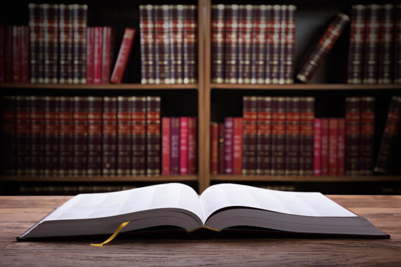 Law books in the shelf